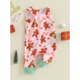 thumbnail image 3 of Wassery Baby Girls Christmas Footies Rompers Newborn Girls Sleeveless Christmas Tree Print Jumpsuit 3 6 12 18 Months Infant Girls Fall Playsuits Clothes, 3 of 9