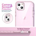 thumbnail image 2 of ULAK Phone Case for iPhone 13, Sturdy Rugged 2 in 1 Hybrid Heavy Duty Shockproof Clear Case for Apple iPhone 13 6.1 inch 2021, Pink Glitter, 2 of 9