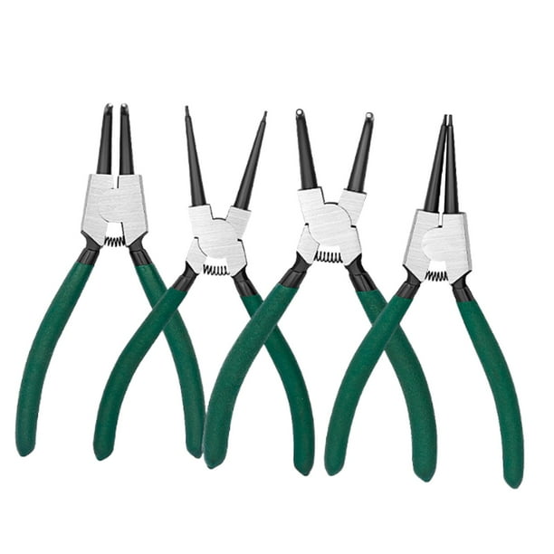Juego de 4 alicates para anillos de retención, herramienta para extracción e instalación de anillos de retención internos y externos, 7 pulgadas, mult