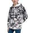 thumbnail image 2 of Pofeuu Tiger Butterfly Floral Art Print Teenage Zipper Hoodie Sweatshirts Hooded Casual Jackets With Pocket For Boys Girls-Small, 2 of 6