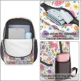 thumbnail image 4 of Pioneer Flower Floral Print Pattern 17" School Backpacks for Teens,Waterproof Oxford Fabric,S-Shape Padded Straps for School,Travel,Hiking,Camping, 4 of 5