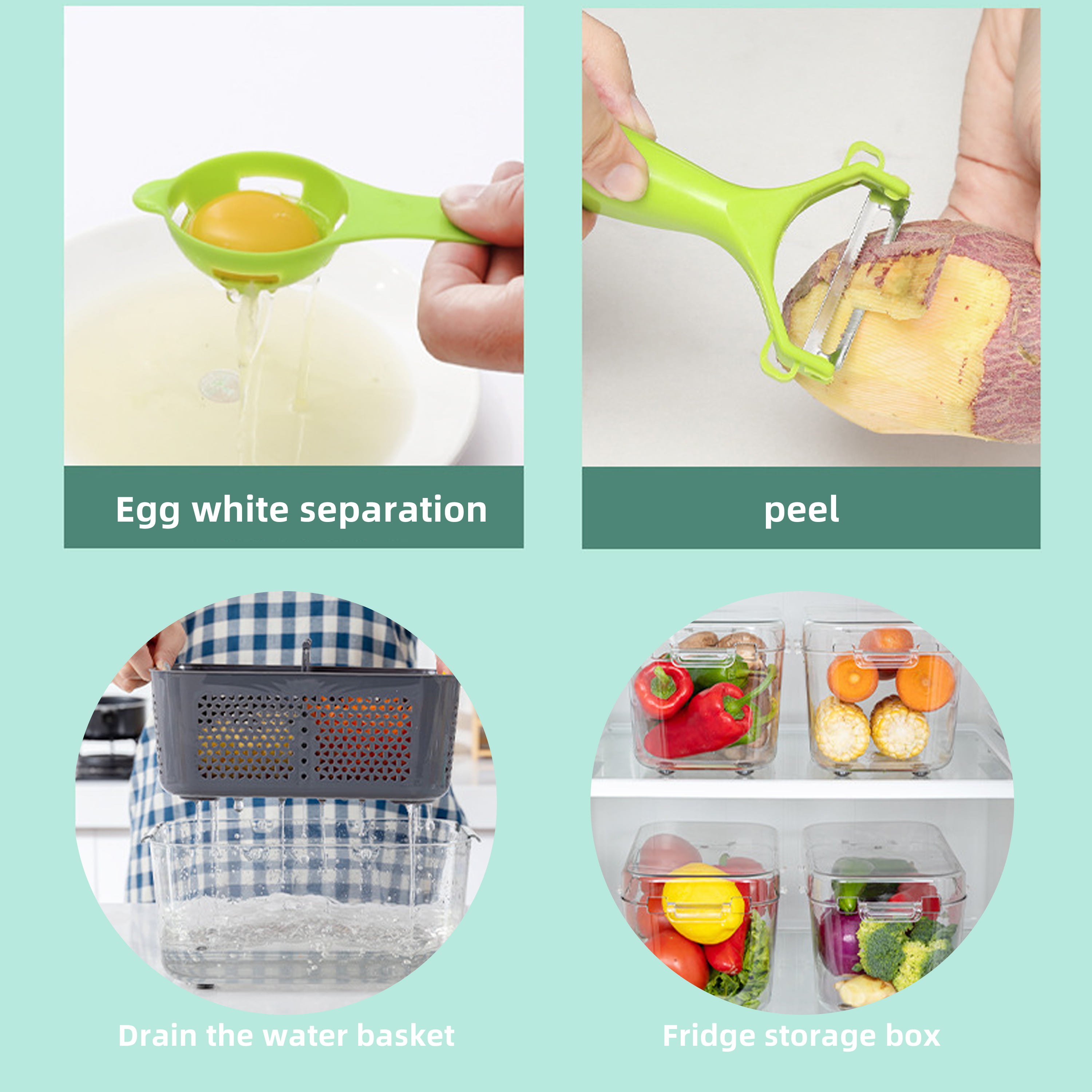 22 in 1 Vegetable Chopper with Container, TENBOK 11 Stainless Steel Blades  Vegetable Slicer, Onion Mincer Chopper, Cutter, Dicer, Egg Separator, 2