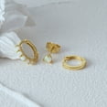 thumbnail image 5 of 925 Sterling Silver Opal Set Earrings Hoop Earrings Earstuds Birthday Mothers Day Bridesmaid Christmas Gifts, 5 of 6