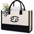 thumbnail image 1 of GFDYREE Personalized Initial Canvas Beach Bag, Monogrammed Gift Tote Bag for Women, 1 of 6