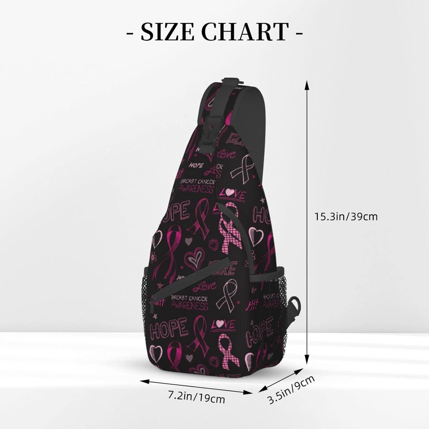 Breast Cancer Awareness Sling Bag Crossbody Hiking Travel Chest Bags Backpack Shoulder Daypack for Women Men