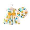 thumbnail image 1 of Qudderr Robe pour Bébé Fille avec Chapeau Robe Sans Manches à Fleurs d'Été pour Filles 3 Mois - 4 Ans, 1 of 9