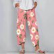 thumbnail image 4 of Pantalones de Mujer Traje Verano Cómodo de Moda Impreso Pantalones Recortados, Pantalones Elásticos Casuales, 4 of 5