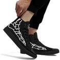 thumbnail image 3 of Skull High Top Canvas Sneakers for Men Women, Gothic Floral Print Streetwear Casual Fashion Skate Shoes, 3 of 7