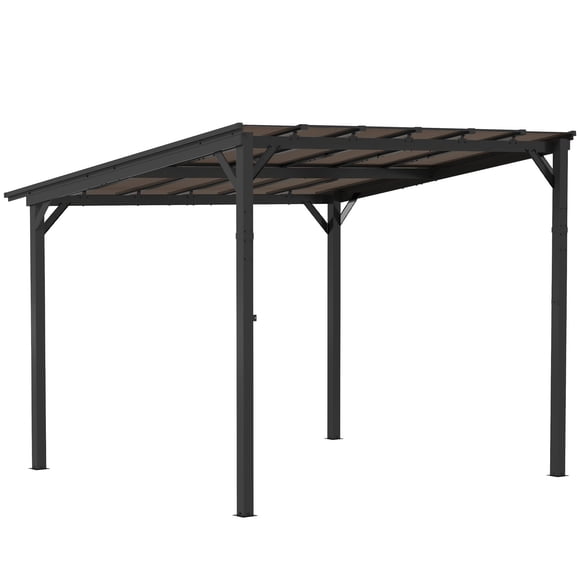 10' x 10' Dark Grey Hardtop Gazebo Pergola - Waterproof & UPF 50+ Polycarbonate Roof for Patio, Garden, or Outdoor Living Space