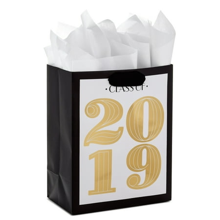 Hallmark Medium Graduation Gift Bag with Tissue Paper (Gold, Class of