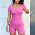 thumbnail image 2 of Valcatch Womens Jumpsuits Shorts Rompers One Piece Bodysuits Yoga Short Sleeve Backless Seamless Bodycon Outfits Clothes 2024, 2 of 4