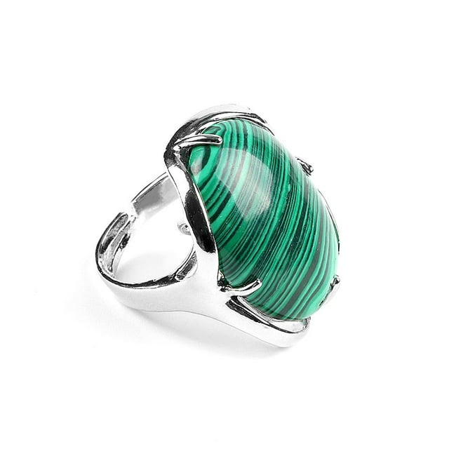 Bague Femme Reiki Chakra Bague Point de Guérison Lapis-Lazuli Unakite Bijoux