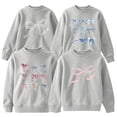thumbnail image 2 of DOZINSIX Girls 4-Pack Crewneck Sweatshirts 2-13Y Bow Print Fall Winter Fleece Lined Warm Cotton Pullover Tops, 2 of 9
