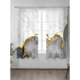 thumbnail image 2 of Gray Gold Marble Sheer Curtains 63 inches Long, Abstract Wave Modern Luxury Light Filtering Sheer Window Curtains Rod Pocket Voile Drapes for Bedroom Living Room, 52"W x 63"L 2 Panels, 2 of 7