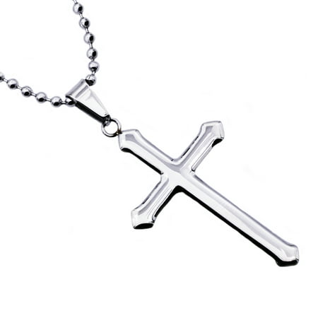 Men's Stainless Steel Fancy Cross Pendant