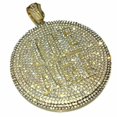thumbnail image 3 of Men's 14K Gold Plated "Ice Age" Heavy Hip Hop Medallion Round Bling Iced Micro Pave Bust Down Pendant, 3 of 5