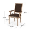 thumbnail image 3 of GDF Studio Ashlyn French Country Fabric Upholstered Wood Dining Chairs, Set of 2, Brown and Natural, 3 of 8