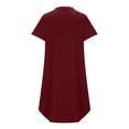 thumbnail image 5 of Tnhcen Women's Sexy V Neck Short Sleeve Dress Plus Size S-2XL Knit Fabric Casual Nightgown Loose Fit Sleepwear for Women, 5 of 7