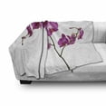 thumbnail image 3 of Magenta Soft Flannel Fleece Throw Blanket, Wild Orchids Petal Florets Branch Romantic Flower Exotic Plant Nature Print, Cozy Plush for Indoor and Outdoor Use, 50" x 70", Violet, by Ambesonne, 3 of 6