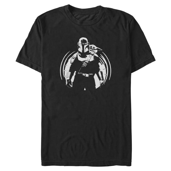 Mens Star Wars: The Mandalorian and Grogu Black and White Sketch T Shirt