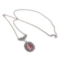thumbnail image 3 of Collar gótico de Halloween Yashi con forma de murciélago y piedra preciosa de cristal violeta, 3 of 4