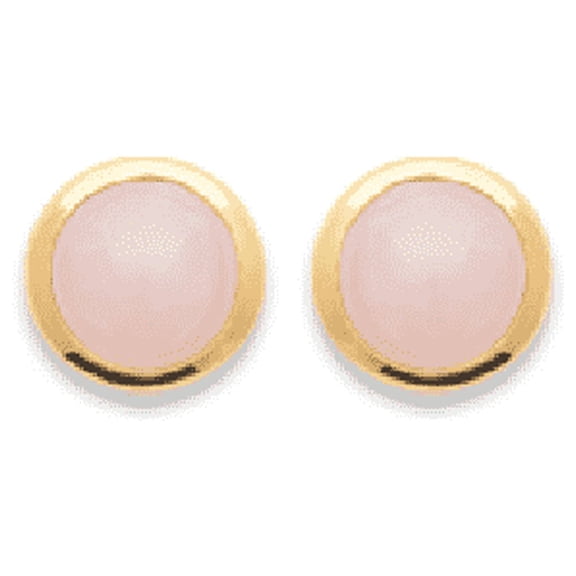 Mystigrey Serenity 18K Gold Plated Stud Earrings for Women Quartz Pink