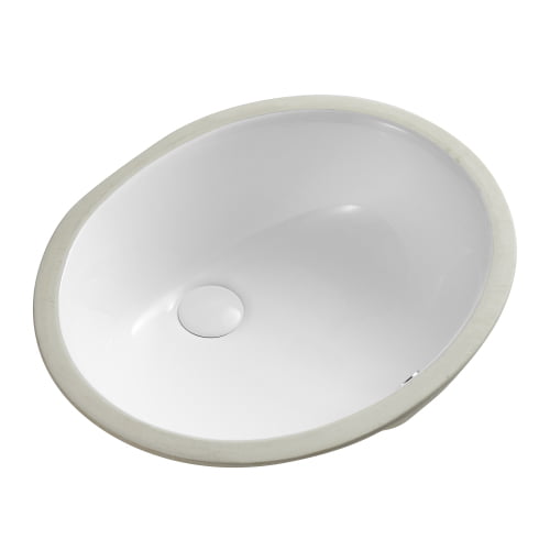 Tophomer Ceramic Undermount Oval Vessel Sink Above Counter White Bathroom Vanity Com - White Undermount Bathroom Vanity Sink