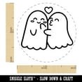 thumbnail image 2 of Two Ghosts in Love Kissy Face Halloween Self-Inking Rubber Stamp Ink Stamper - Green Ink - Medium 1 Inch, 2 of 7