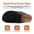 thumbnail image 4 of Lezzglt Suede Clogs for Women Men, Leather Mules with Arch Support, Cork Footbed Sandals Slip-on Potato Shoes with Adjustable Buckle, 4 of 10