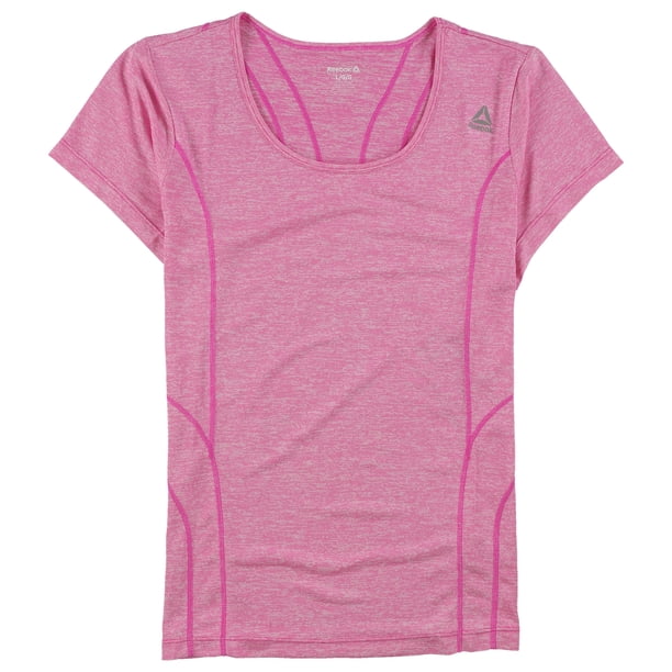 Camiseta básica de dos tonos Reebok para mujer color rosa grande