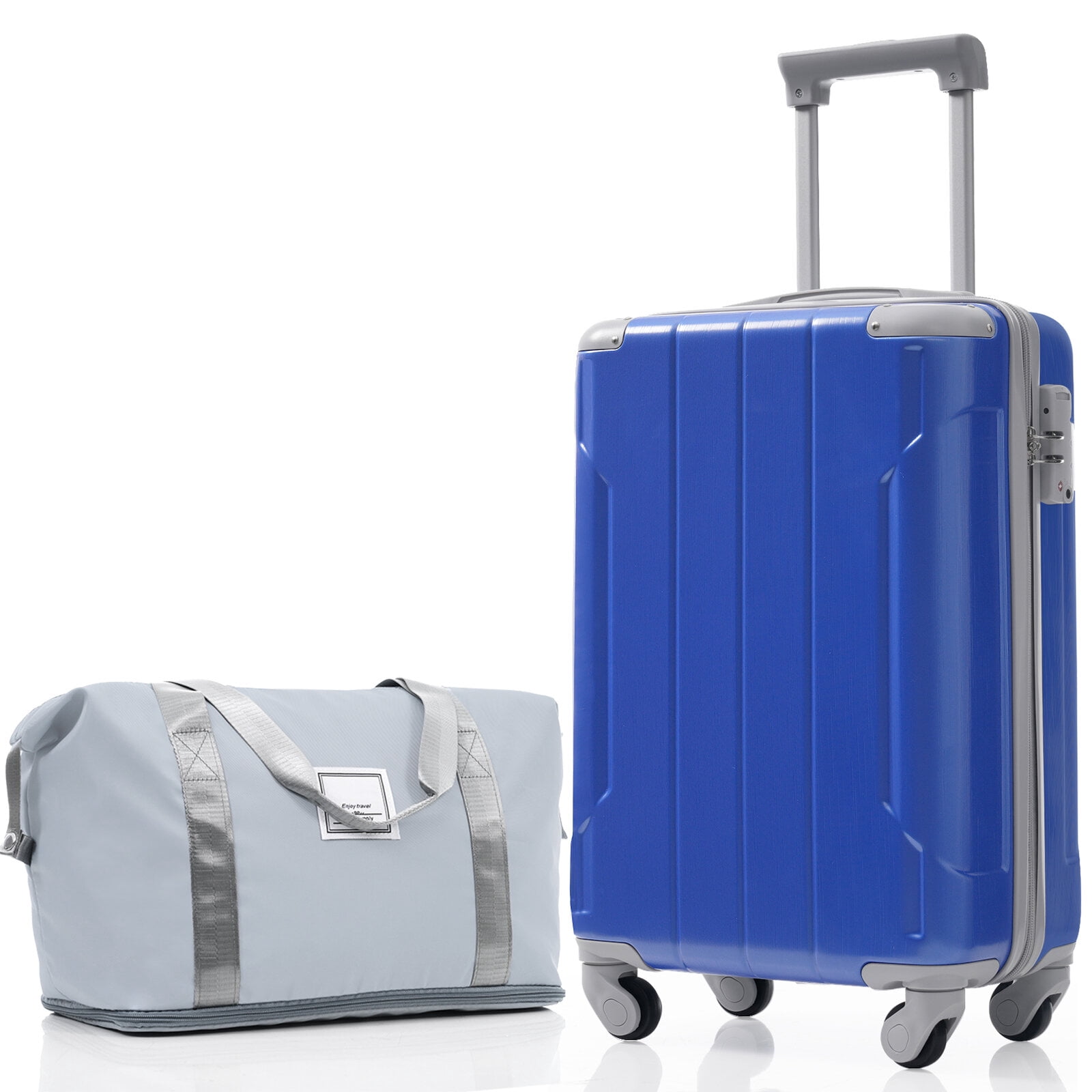 Hardside Suitcase, 20 Inch Carry On Luggage Set 3 Piece with Spinner Wheels, Lightweight Hardshell ABS Suitcase for Weedend Getaways, Business Travel, Dazzling Blue Hardside Luggage