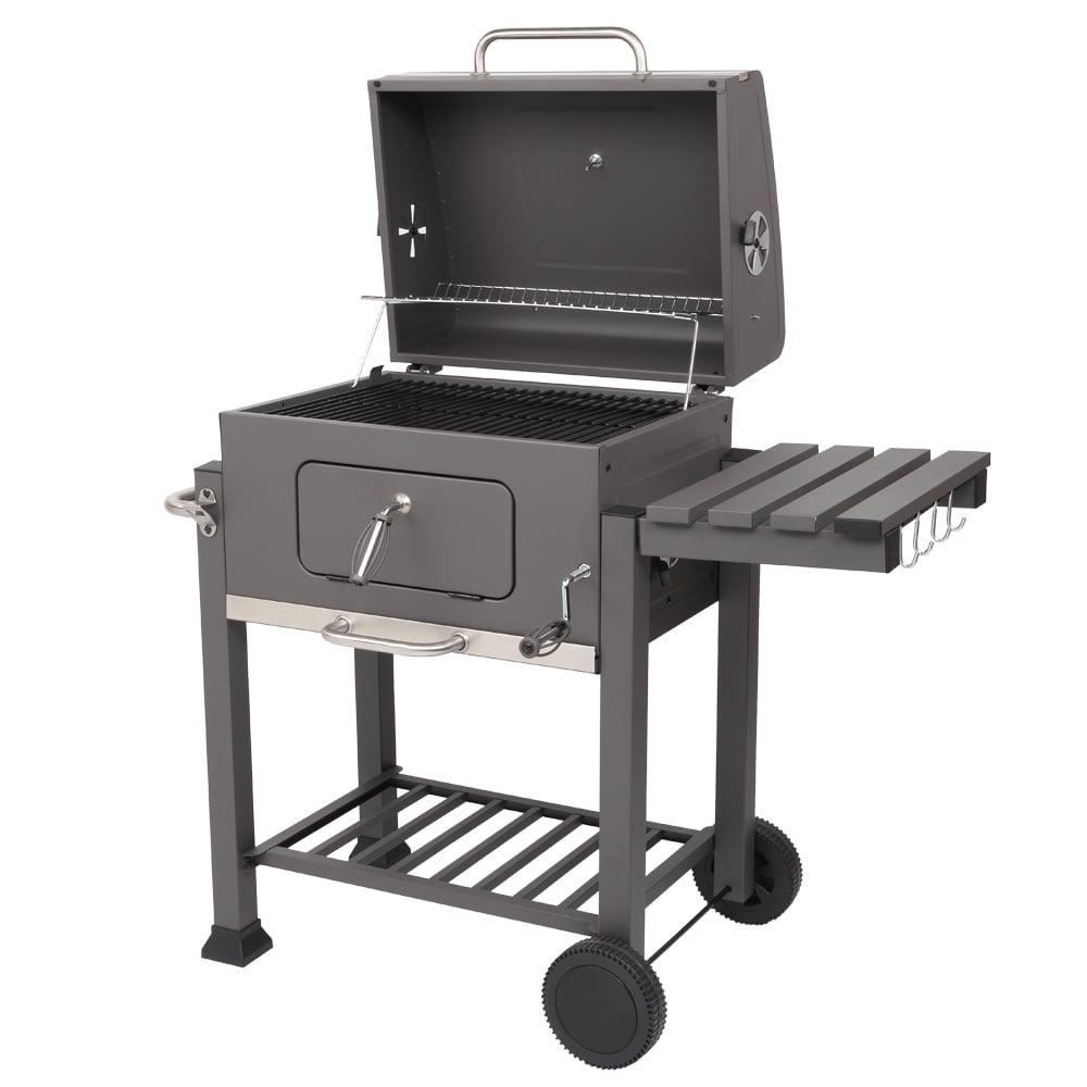 New Large Rectangular BBQ Barbecue Steel Charcoal Grill Outdoor Patio Garden 