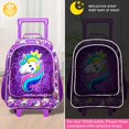 thumbnail image 2 of Mochila con Ruedas AGSDON Unicornio Morada Set de 3 Piezas, 2 of 7