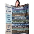thumbnail image 1 of LHSHID to My Son Blanket Son Gifts from Mom Birthday Gifts for Son Gift for Valentines Day Christmas Graduation Fathers Day Mother to Son Gifts Throw Blankets Gifts for Adult Son 50x60in, 1 of 6