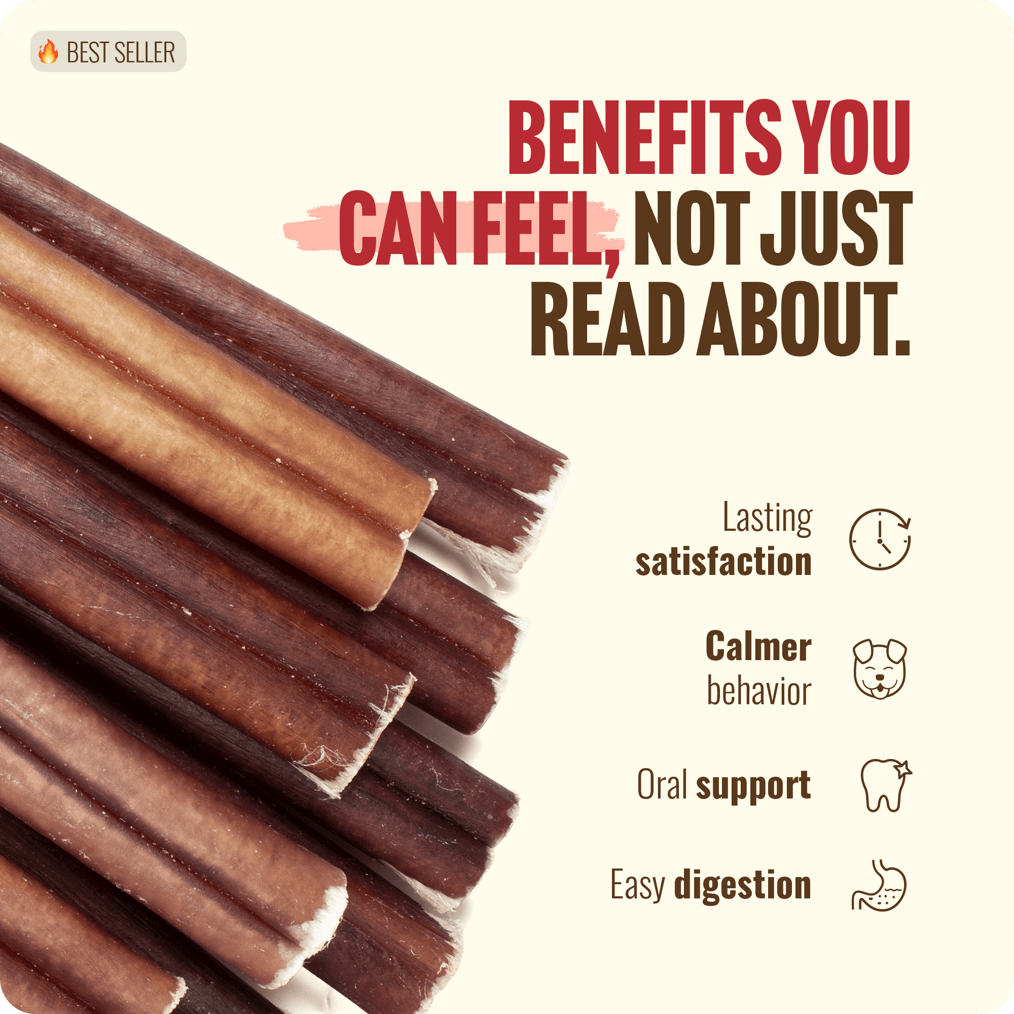 Natural Farm Odor-Free Bully Sticks (6 Inch, 25 Pack), 1.3 lb. Bag, Fully Digestible 100% Beef Pizzle Chews, Grass-Fed, Non-GMO, Grain-Free, Natural Long-Lasting Chews for Small & Large Dogs