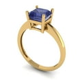thumbnail image 2 of Clara Pucci 14K Yellow Gold Solid Gold Tanzanite Solitaire Anniversary Ring for Women - 1.5 cttw Asscher Cut, 2 of 8