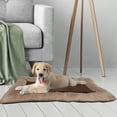 thumbnail image 6 of PETMAKER 43x29-Inch Sherpa Dog Bed with Water-Resistant Neck Bolster (Tan), 6 of 8