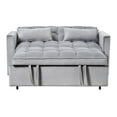 thumbnail image 4 of 3 in 1 Sleeper Sofa Bed, Pull Out Couch Bed with Adjustable Backrest and Pillows, 2 Seater Velvet Loveseat for Living Room, Bedroom, Grey, 4 of 8
