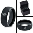 thumbnail image 4 of Tungsten Gamer Graduation Black Wedding Band Officiant Gift Simple Rings for Her Trending, 4 of 7