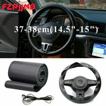 For Jeep Grand Cherokee - 15 inch / 38CM Black Genuine Leather Steering Wheel Cover,C14