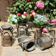 thumbnail image 3 of Transemion Stylish And Versatile Flower Vase Functional And Decorative Rustic Metal Milk Jug Metal Milk Jug Vase Iron Rustic Vase type 3 1Set, 3 of 6