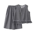 thumbnail image 3 of mgoYE Toddler Baby Girl Clothes 3-4 Years Summer Sleeveless Plaid Tank Top Casual Short Sets 2 Piece Outfits Black, 3 of 3