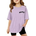 thumbnail image 4 of Toddler Girls Casual Short Sleeve T Shirt Crewneck Printed Top Clothing Purple Size 4-5T, 4 of 7