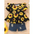 thumbnail image 3 of SUNSIOM Girl?s 2Pcs Clothes Suit, Printed Tops with Short Ripped Jeans, 3 of 9