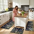 thumbnail image 3 of Findosom Floral Non-Slip Kitchen Rugs Set of 3,Washable Kitchen Mat Farmhouse Kitchen Floor Mats Runner for Home Sink Entrance Laundry Hallway,20"x32"+20"x47"+20"x59" Black, 3 of 8
