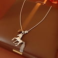 thumbnail image 5 of Elegant Chain Necklace Showcasing Horse Design and Tassels Accents Sturdy Alloy Sweater Chain for Various Occasions, 5 of 9
