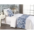 thumbnail image 2 of Leaf Print Bed Runner Set, Watercolor Painting Effect Ornament of Nature Branches Leaves, Decorative Bedding Scarf & a Pillow Sham for Hotels Homes, Twin, Lavender Blue and Dark Indigo, by Ambesonne, 2 of 3