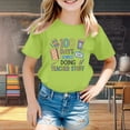 thumbnail image 2 of EHQJNJ Crop Tops pour Enfants Mode Décontractée Imprimé Col Rond Manches Courtes T-Shirt Blanc pour Enfants École, 2 of 4
