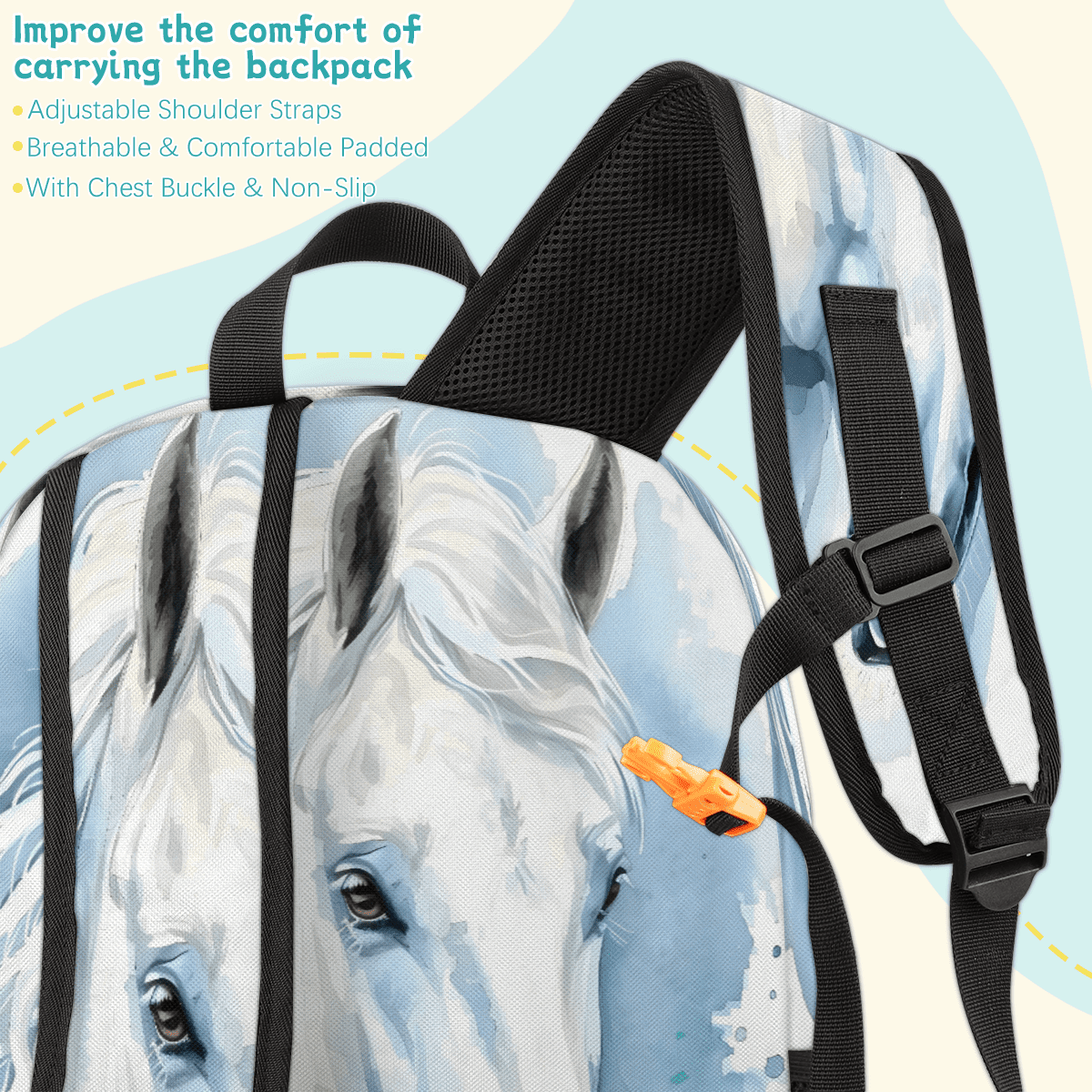 Herdesigns Horse Animal Laptop Backpack for Women Men, 18.3 Inch Large Computer Backpacks Fashion Teacher Nurse Bag Casual Daypack for Work Travel