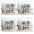 thumbnail image 3 of Transemion for Flip Storage Clear Drawer Shoe Box Organiser Stackable Foldable Home Organizer whit, 3 of 6